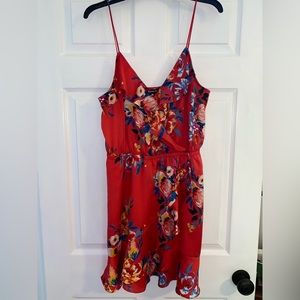 Express Red Floral Mini Dress